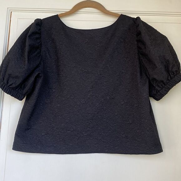 NEW Without Tag Gorgeous Textured Puff Sleeve Top By Amanda Uprichard - Picture 6 of 6